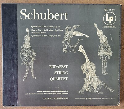 #ad Schubert Budapest String Quartet Columbia Masterworks SL 194 EXC 1st Press Blue $144.95