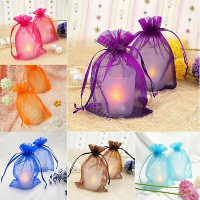 #ad #ad 100pcs Organza Wedding Party Favor Decoration Gift Candy Sheer Bags Pouches $10.34