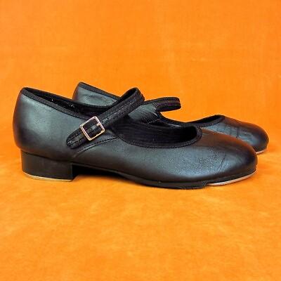 #ad Capezio Tap Shoes Mary Jane Black Leather Buckle Dance Tele Tone Womens 10 $16.50