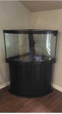 #ad 54 Gallon Bow Front Corner Aquarium amp; Cabinet PICK UP ONLY $250.00