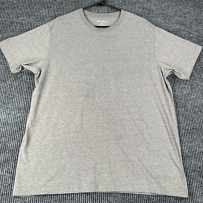 #ad Eddie Bauer Mens Size XL Extra Large Gray Short Sleeve T Shirt Soft Lightweight $13.49