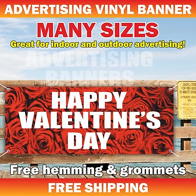 #ad Happy Valentine’s Day Advertising Banner Vinyl Mesh Sign Gift Decoration Holiday $219.95