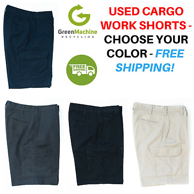 #ad Used Cargo Work Shorts Cintas Redkap Unifirst Gamp;K Dickies etc FREE SHIP $16.49