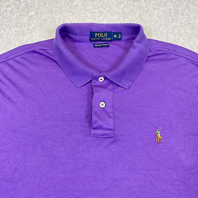 #ad Polo Ralph Lauren Shirt Adult XL Purple Short Sleeve Pima Soft Touch Polo Men#x27;s $14.92