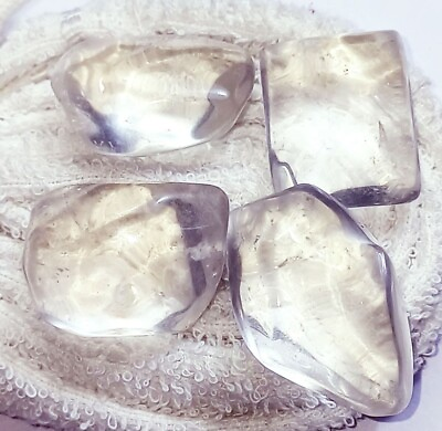 #ad 269.70 Ct Loose Gemstone 4 Pcs 100% Natural Crystal Quartz Tumble Lot $12.45