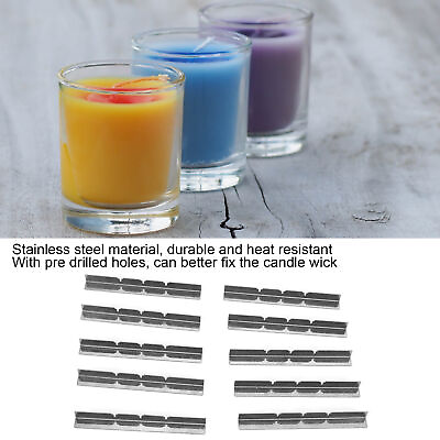 #ad 10Pcs 3 Holes Candle Wick Holders Stainless Steel Wick Centering Device For AOS $11.68