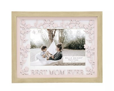 #ad MOTHERS DAY GIFT Belle Maison Rae Dunn Picture Frame Gift Pink Best Mom Ever $24.99