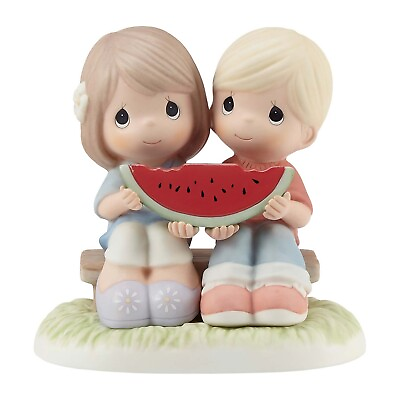 #ad Precious Moments Figurine One In a Melon Summer Couple With Watermelon 213003 $79.99