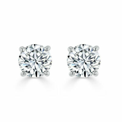 #ad Christmas Gift Special 1 3 carat F SI Round diamond stud earrings White gold GBP 199.00