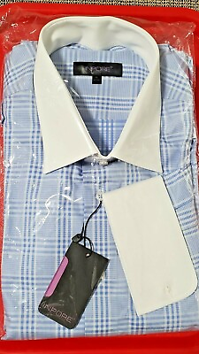#ad NEW IMPORE Men#x27;s Classic Dress Shirt XL Blue White 43 44 Great Gift Value $149 $59.99