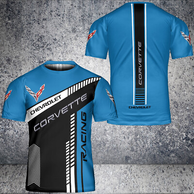 Sale Fashion Chevrolet Corvette C8 Logo Best Gift Blue T Shirt Size S 5XL $9.99