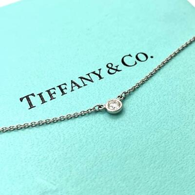 #ad Tiffany Platinum Bayard Necklace with Diamond Pendant and Chain $655.49