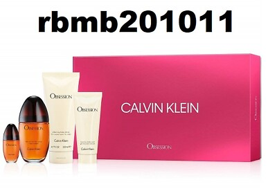 #ad #ad OBSESSION 4PC CALVIN KLEIN PERFUME GIFT SET 3.4 OZ LOTION 6.7 S GEL MINI $49.95