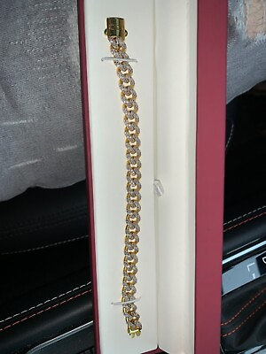 #ad mens 10k gold and diamond bracelet $2000.00