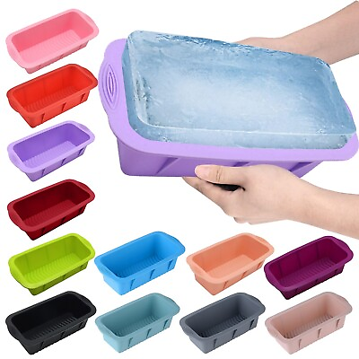 #ad 2 Pack Extra Large Ice Block Molds Reusable Silicone Ice Cube Ice Bath Chiller $13.99