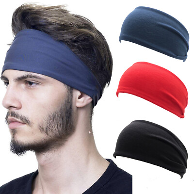 #ad Men Women Sports Headband Head Sweatband Sweat Hair Band Gym Stretch Headwrap C $2.70