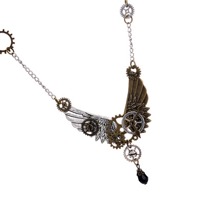 #ad Steampunk Gear Pendant Angel Wing Necklace Steampunk Wing Necklace $10.29
