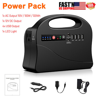 #ad #ad 100W New Portable Power Station Camping Battery Bank Laptop Phone Charger Backup $52.49