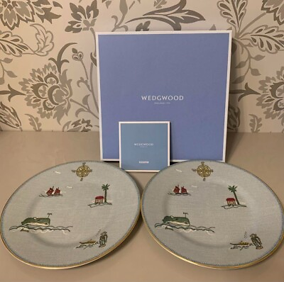#ad Wedgwood Sailor#x27;s Sailors Farewell by Kit Kemp Plate 20cm Pair Set $206.08