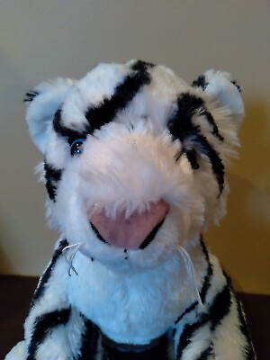 #ad Build A Bear BABW White Siberian Tiger Cat Plush Stuffed Toy 14quot; With Blue Eyes $11.43