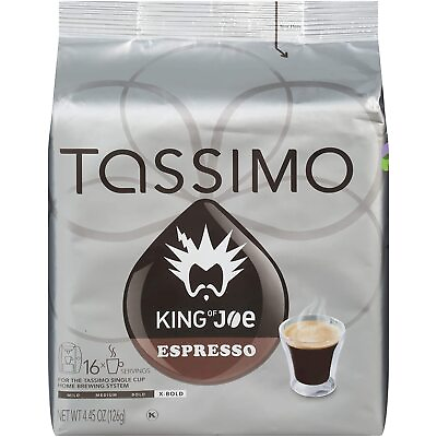 #ad King of Joe Espresso Coffee T Discs for Tassimo Brewing Systems 16 T Discs $60.00