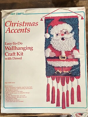 #ad VTG Votary Crafts Christmas Accents Wall Hanging Santa Craft Kit Yarn #4691 $20.00