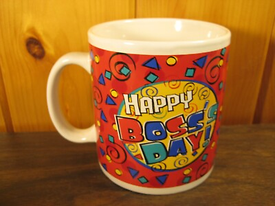 #ad Happy Boss#x27;s Day funky confetti pattern Supervisor Gift Large Coffee mug $4.99