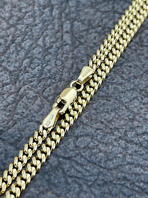 #ad Solid 14k Gold Miami Cuban Link Chain 3mm Necklace Great For Mens Pendant 18 30quot; $841.48