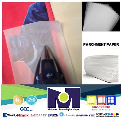SILICONE PARCHMENT PAPER FOR HEAT TRANSFER APPLICATIONS 8.5x11quot; 100 SHEETS PK $9.99