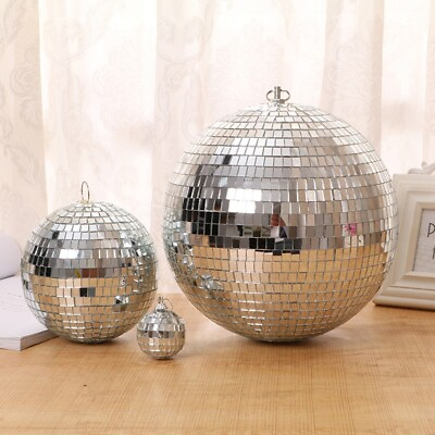 #ad 5 10 15 20cm Disco Mirror Ball DJ Light Silver Dance Party Stage Lighting Eve $27.94