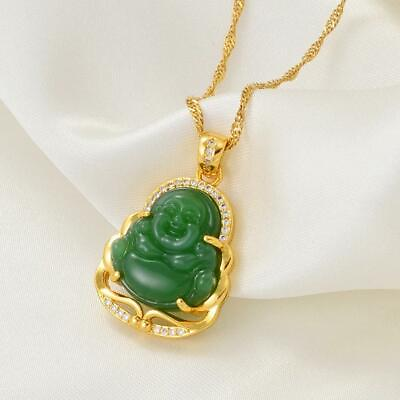 small Jade Buddha necklace 18k gold plated buddha necklace buddah necklace bu $24.99