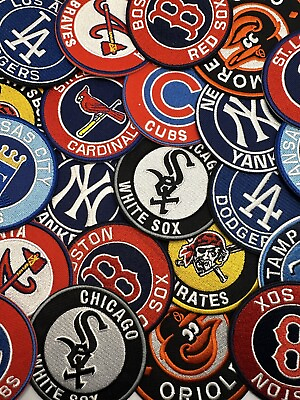 #ad MLB Patches Round pick teams embroidered Iron on 3quot; Baseball sleeve patch $4.50