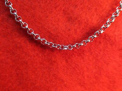 #ad 22 INCH SILVER STAINLESS STEEL 4MM ROLO LINK ROPE CHAIN NECKLACE $5.92