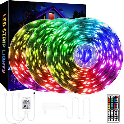 #ad 75Ft LED Colorful Light Strips w Remote Million Colors Adjustable Brightness $10.00