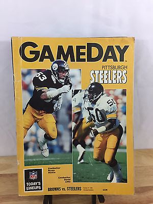 #ad NFL Game Day Program Pittsburgh Steelers vs Cleveland Browns 1991 Linebackers $3.39