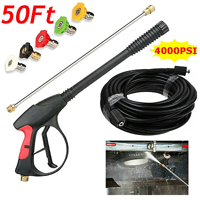 #ad 4000PSI High Pressure Car Power Washer Gun Spray Wand Lance Nozzle and Hose Kit $40.39