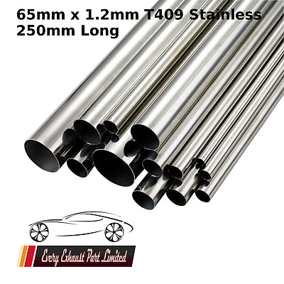 #ad 65mm x 1.2mm x 250mm 10quot; T409 Stainless Steel Tube Pipe Exhaust Repair 0.25M GBP 8.14