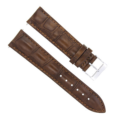 #ad 22MM GENUINE LEATHER WATCH STRAP BAND FOR BULOVA ACCUTRON WATCH LIGHT BROWN $17.95
