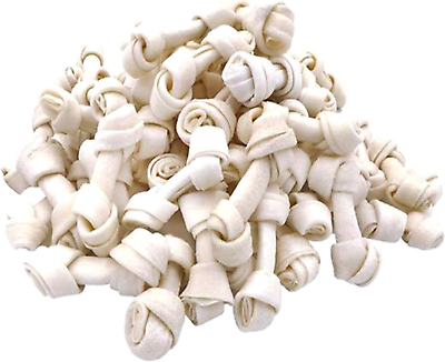 #ad MON2SUN Dog Rawhide Knot Bones 2.5 In for Puppy and Small Dogs Natural 60 count $27.02