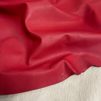 #ad Avetco Premium Goatskin Nappa Soft Leather Hide Cherry Red 2 3 oz Thickness $39.99