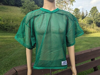 #ad Vintage Bike Football Jersey Green Mesh Mens Size L XL New Old Stock $14.00