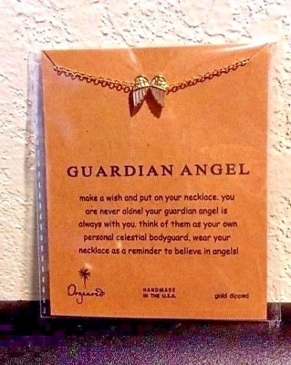 #ad Guardian Angel necklace and pendant MAKE A WISH great gift color Silver $17.48