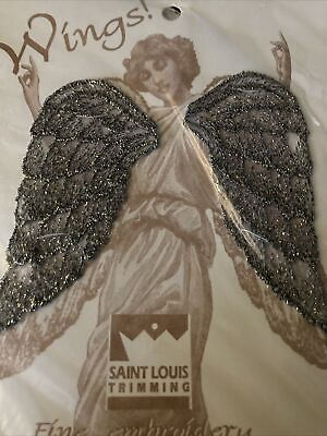 #ad Vintage Angel Wings Embroidery*by St Louis Trimming*Shimmery Gold*New In Pkg $6.00