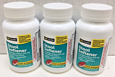 #ad DG Health Stool Softener Docusate Sodium 100mg 300 Softgels EXP 03 2024 $7.98