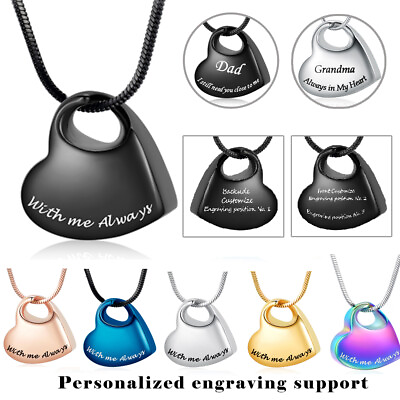 #ad Hurt Heart Urn Pendant Necklace for Cremation Ashes Keepsake Memorial Jewelry $10.95