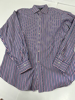 #ad Polo Ralph Lauren Mens Shirt XL Striped Regent Classic Fit Pink Blue White $17.00