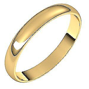 #ad 14K Yellow Gold 3 mm Half Round Ultra Wedding Band Ring 1.98g Size 7 $256.00