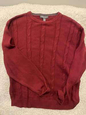 #ad Vintage Grandpa Sweater Adult Extra Large 1XL Red Long Sleeve Holiday Mens A23** $18.85