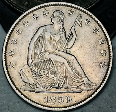 #ad 1859 O Seated Liberty Half Dollar 50C High Grade Choice Silver US Coin CC21449 $375.00
