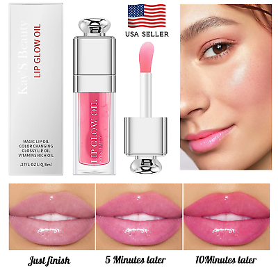 #ad Magic Color Changing Lip Oil Long Lasting Nourishing Lip Glow Oil Non sticky $8.99